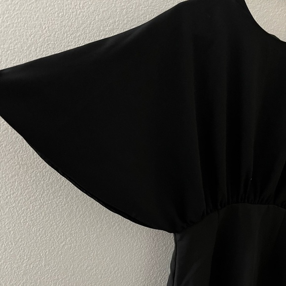 ASOS black short fitted dress with button detail short wing sleeves Size 2 - Picture 3 of 5